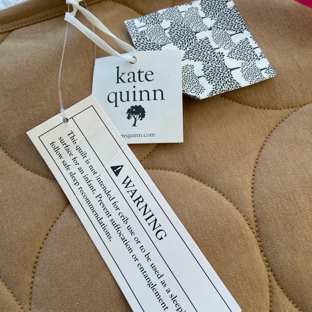 NWT Kate Quinn Mustard Gold Quilted Infant Blanket - Picture 3 of 5